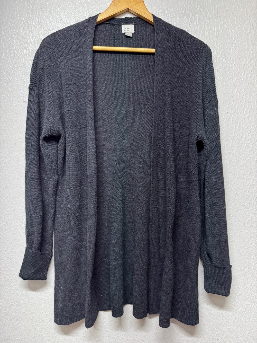 a new day Charcoal Gray Open-Front Women's Cardigan
